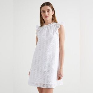 & Other Stories Sz 2 White English Eyellet Feminine Romantic Mini Dress